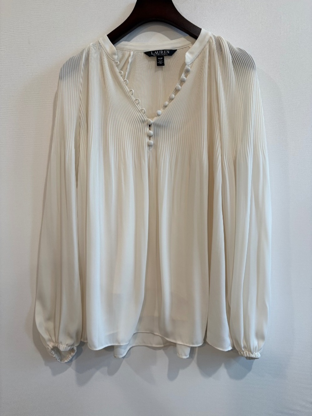 Lauren Ralph Lauren Pleated Georgette Blouse S Petite